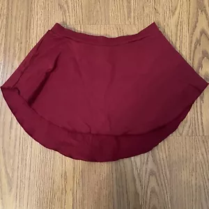 Women’s Burgundy Dance Wear High Low Ballet Skirt, Size X-Small - Picture 1 of 2