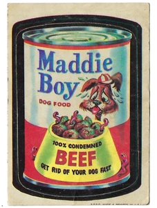 1973 Topps Wacky Packages 1st Series 1 MADDIE BOY DOG FOOD tan back vg- o/c - Bild 1 von 2