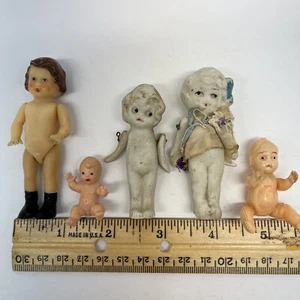 Vtg Doll 3" JAPAN bisque, Germany Rubber , baby W Germany, Celluloid baby - Picture 1 of 10