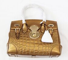 Ralph Lauren Collection Soft Ricky Gold 27 Quilted Nappa Leather Shoulder Bag