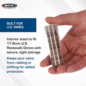 Dime Coin Storage Tubes - 100 ct - Picture 1 of 12