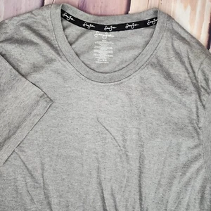 Camiseta gris pequeña Sean John para hombre con escritura bordada negra manga corta ligera - Imagen 1 de 6