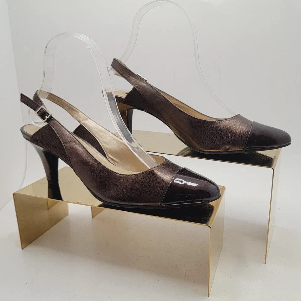 Alex Marie Feminino Nela Bronze Marrom Amêndoa Biqueira Salto Cone Tamanho 7M - Imagem 1 de 4