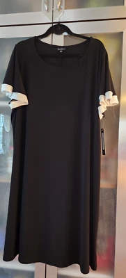 Nicole Miller Plus size 3X black maxi pullover short sleeve dress 41"Long - Image 1 of 3