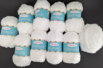 Lot of 9 Herrschners Ultra Fleece Yarn Bulky #5 White - Image 1 of 4