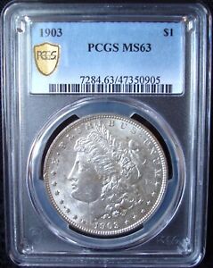 1903 Morgan Silver Dollar - PCGS MS 63 - Gold Shield