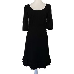 Phoebe Couture Romantic Peasant Dress Stretch Knit Ruffle Hem Size 4 NWT - Picture 1 of 8