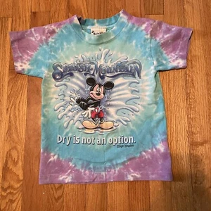 Vintage Disney Mickey Mouse Splash Mountain Dry is Not an Option T Shirt Youth S - Picture 1 of 6