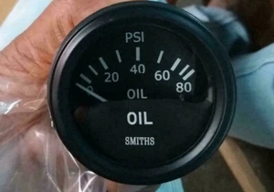 Smiths Replica Electrical Oil Pressure Gauge black bezel 52mm 2 1/16 '' - Bild 1 von 4