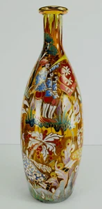 = Ea. 20th c. Decanter Bottle Moser Type Art Glass Enameled, Jose Royo, Spain - Picture 1 of 12