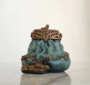 Vintage 2" Victorian Purse Handbag Figurine - Picture 1 of 11