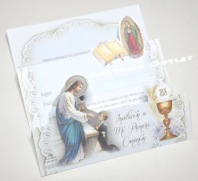 Invitaciones de Primera Comunion Spanish First Communion Invitations Favors Niño - Image 1 of 4