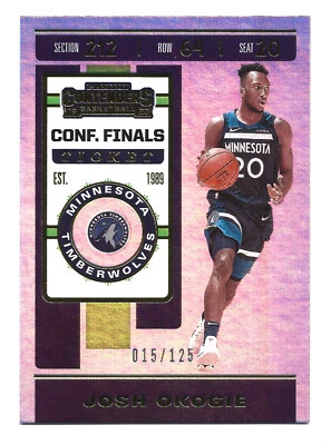 /125 Conference Finals Ticket 2019-20 Panini Contenders Josh Okogie #52 NBA Card - Image 1 of 2