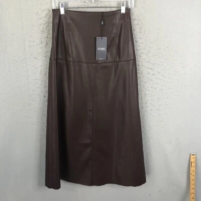 Izabel Maxi Skirt Womens 6 Brown Faux Leather Western Retro 70s Ranch NEW - Image 1 of 4