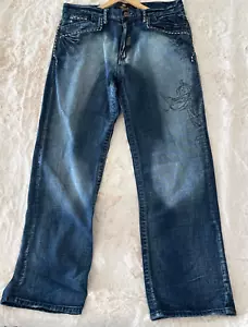 Akademiks Dark Wash Jeans Damen Gr. 40 schöne Funktion kräftige Nieten Akzente. - Bild 1 von 21