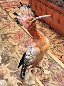 Antique Karl Ens Porcelain Figurine Hoopoe Statue Art Deco 20th GERMANY - Picture 1 of 6