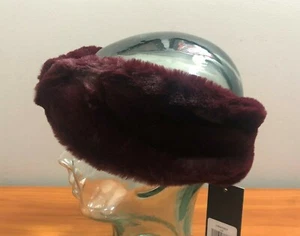 NEW KARL LAGERFELD PARIS WOMENS FAUX FUR TWIST EAR WARMER WINTER BURGUNDY NWT v - Picture 1 of 6