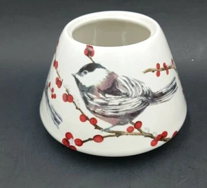 Keramik Beeren und Vögel Kerzenglas Schirm - Bild 1 von 9