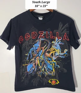 Vintage 1998 Godzilla Movie Promo Black Youth Large T-Shirt - Picture 1 of 6