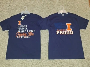 Lot Of 2 Size Adult Med University of Illinois Fighting Illini Tshirts (Eb12C) - Picture 1 of 1