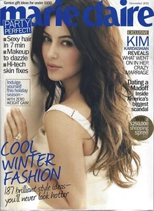 Kim Kardashian Marie Claire Magazine December 2011 - Picture 1 of 3