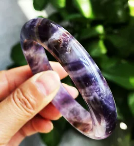 Natural Purple Dreamy Amethyst Quartz Crystal Bangle Inside Diameter 55.7mm C5 - Picture 1 of 10