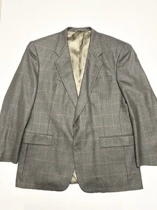 Vintage Christian Dior 44R Green/Brown Plaid Tweed Blazer Jacket USA Made RARE - Picture 1 of 11