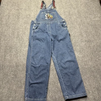 Mono con tirantes de colección Looney Tunes para mujer XL azul denim carpintero insectos piolín Taz años 90 Foto 1 de 4