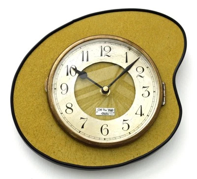 NEW 25cm Mid Century Style Wall Clock - Vintage Retro Style French Gold Formica - Image 1 of 4