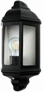MINISUN - Lampu Dinding Luar Wiltshire Separuh Lantera, Automatik Senja Sampai, - Picture 1 of 1