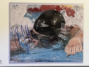 USA OLYMPIADE SCHWIMMEN RYAN LOCHTE SIGNED HANDSIGNIERT 11x14 FOTO - Bild 1 von 2