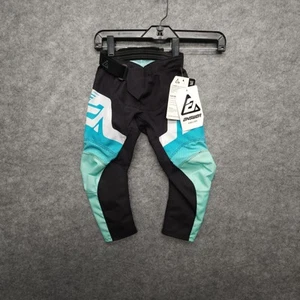 Answer Racing Syncron Motocross Pants Size Youth 18 Black White Teal - Picture 1 of 12