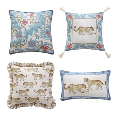 Fundas de almohada de diseño para sofá, funda de almohada de lino francés vintage con... Foto 1 de 4