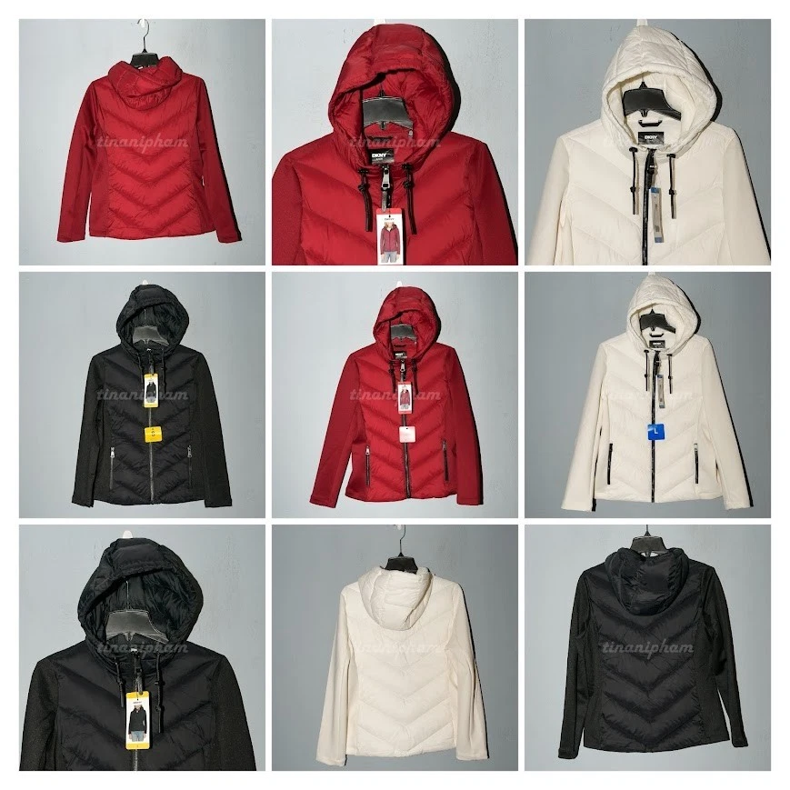 CHAQUETAS PUFFER LIGERAS PARA MUJER DKNY. rojo, negro, blanco Foto 1 de 1