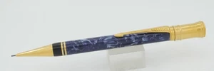 Parker Duofold Blue Marble w/Gold Trim 0.9mm Pencil - 1991 - Made in UK - Picture 1 of 4