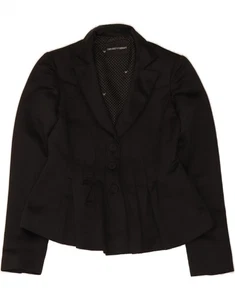 EMPORIO ARMANI Womens 3 Button Blazer Jacket IT 42 Medium Black Polyester JT02 - Picture 1 of 3