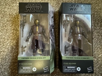 Lote de 2 figuras de acción Hasbro Star Wars Black Series Pyke Soldier Book of Boba Foto 1 de 4