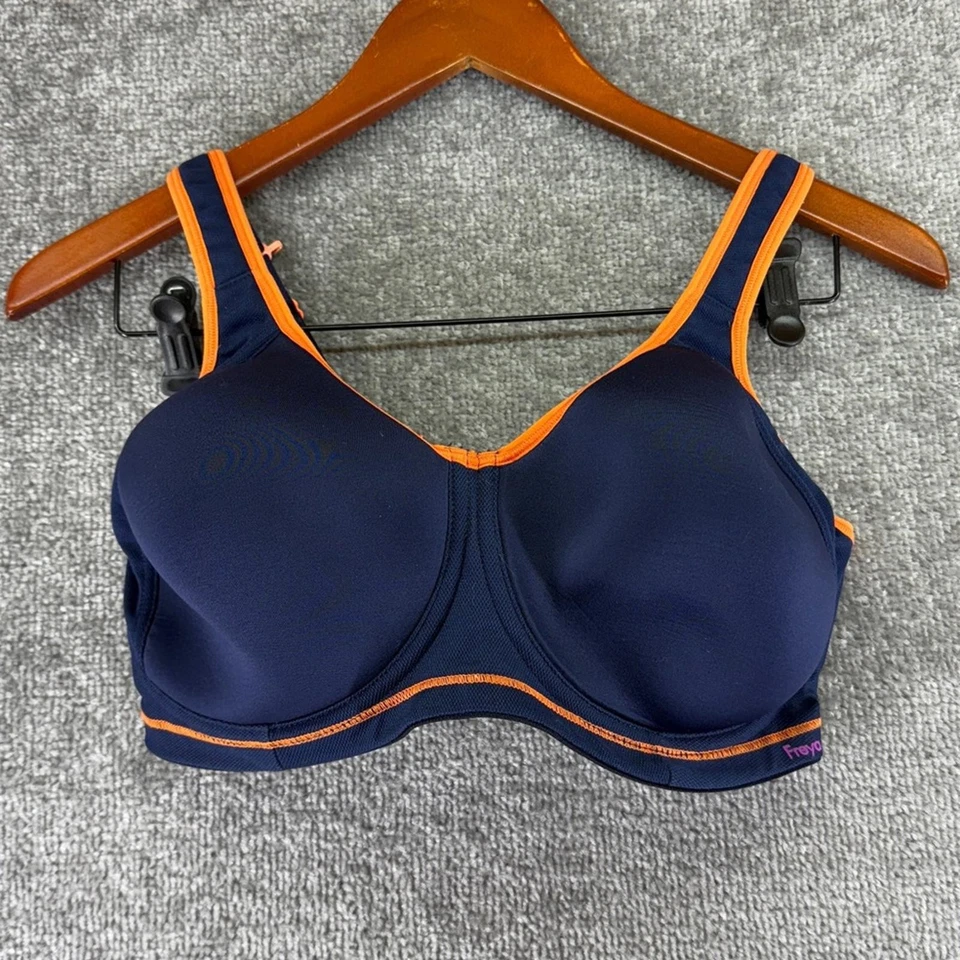 Freya Blue Orange Bra Sports Bra Womens Size 34 F 34F Athletic Active Work Out - Image 1 of 4