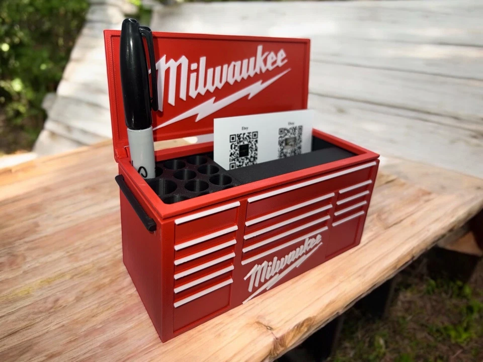 Caja de herramientas Milwaukee Workbench tarjetas de visita y soporte para bolígrafo Foto 1 de 4