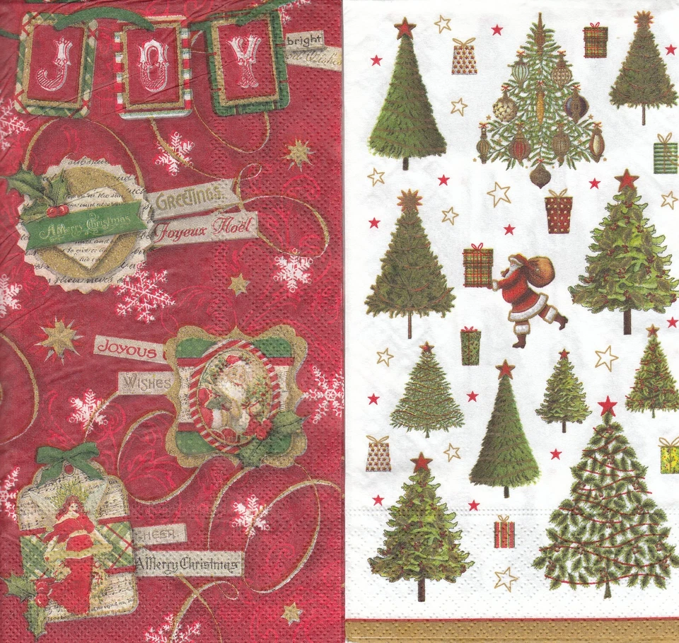 2 Tovaglioli di Carta Ospite Tovaglioli (G4-37) Natale Nicola Abete - Immagine 1 di 1