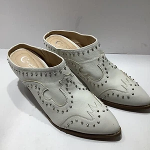 Comfort Cowgirl Studded Mule Bootie Cream Womens Sz. 9M Western Heel New - Picture 1 of 7