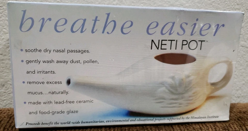 Breathe Easier Himalayan Institute Lead Free Ceramic Neti Pot - Image 1 of 4