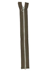 MADE IN USA Deadstock 18" open-end metal zippers. General Zipper Corp. - Picture 1 of 6