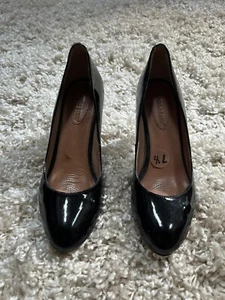 Corso Como 7.5 Black Patent Leather Pumps 3in Heels Stiletto Evening Shoes - Picture 1 of 8