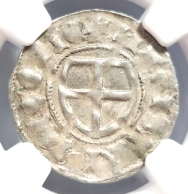 Zisse Von Rutenberg Teutonic Knights Order Livonia NGC XF45 Silver One Schilling - Image 1 of 4