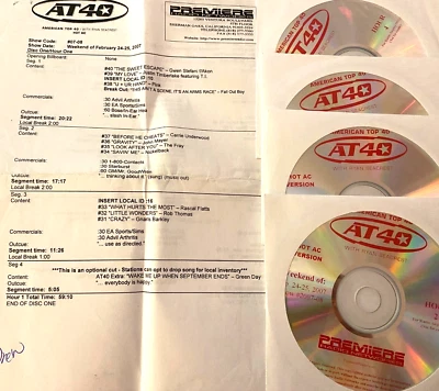 2/24/07 RYAN SEACREST AMERICAN TOP 40 (HAC), FRAY (2),SNOW PATROL, DAUGHTRY,PINK - Image 1 of 4