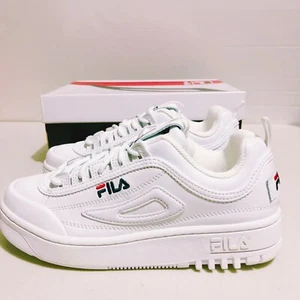 Fila Disruptor II 2 weiße Leder Turnschuhe GUC Mädchen Schuhe Gr. 7 EUR39,5 - Bild 1 von 8