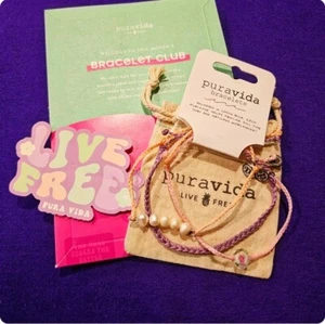 PURA VIDA APRIL 2024 MEADOW STACK BRACELET CLUB w/BAG SPRING‼️FREE SAME DAY SHIP - Picture 1 of 3
