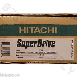 Hitachi 17432 1000ct SuperDrive Collated Composite Deck Screws LOX #2 9x2-1/2"