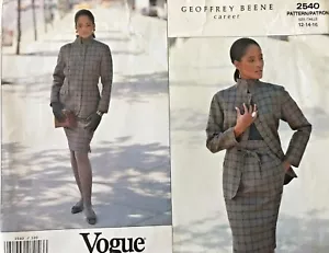 VOGUE Career Misses' Jacket & Skirt Geoffrey Beene Pattern 2540 Size 12-16 UNCUT - Picture 1 of 2